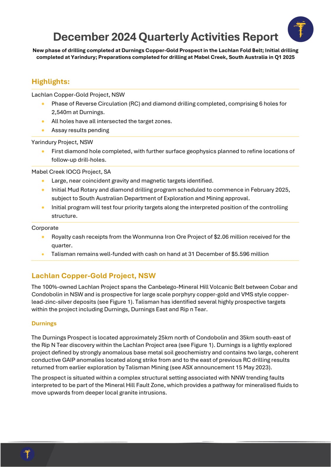 Quarterly Activities/Appendix 5B Cash Flow Report